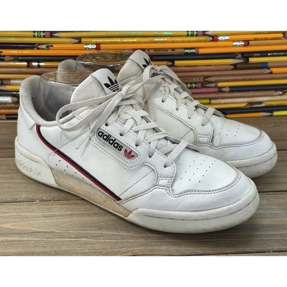 Adidas Continental Retro Leather Sneakers Mens 6 White Good